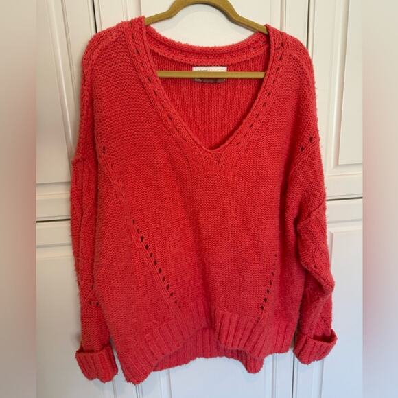 Anthropologie Pilcro Women's Oversized Knit Sweater Coral Fall Size Medium - Picture 1 of 8
